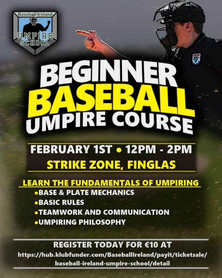 Beginners Baseball Umpire Course 1 February 2026 – Baseball Ireland