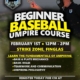 Beginners Baseball Umpire Course 2026